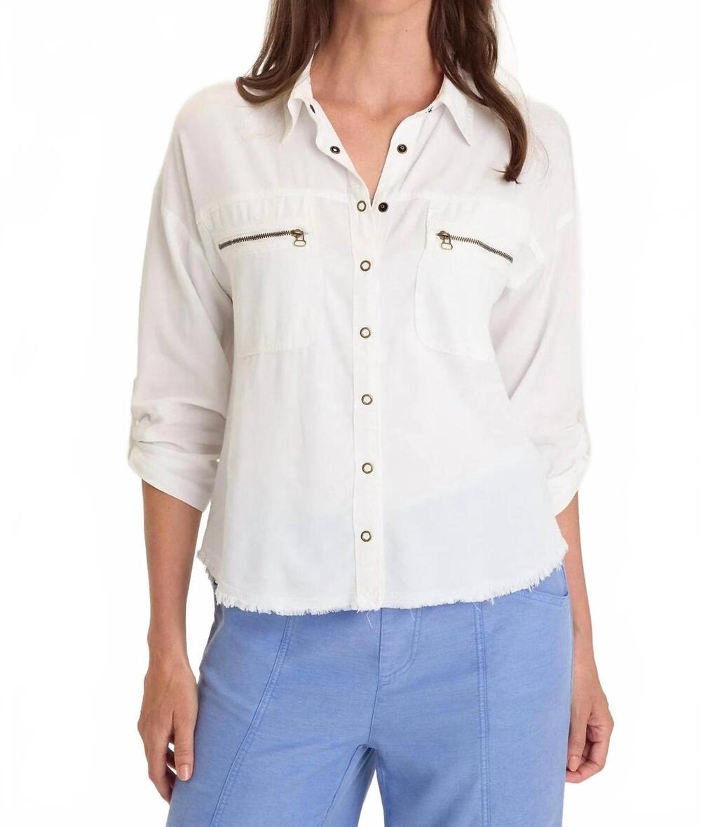 NEW XCVI knapp button up shirt in white